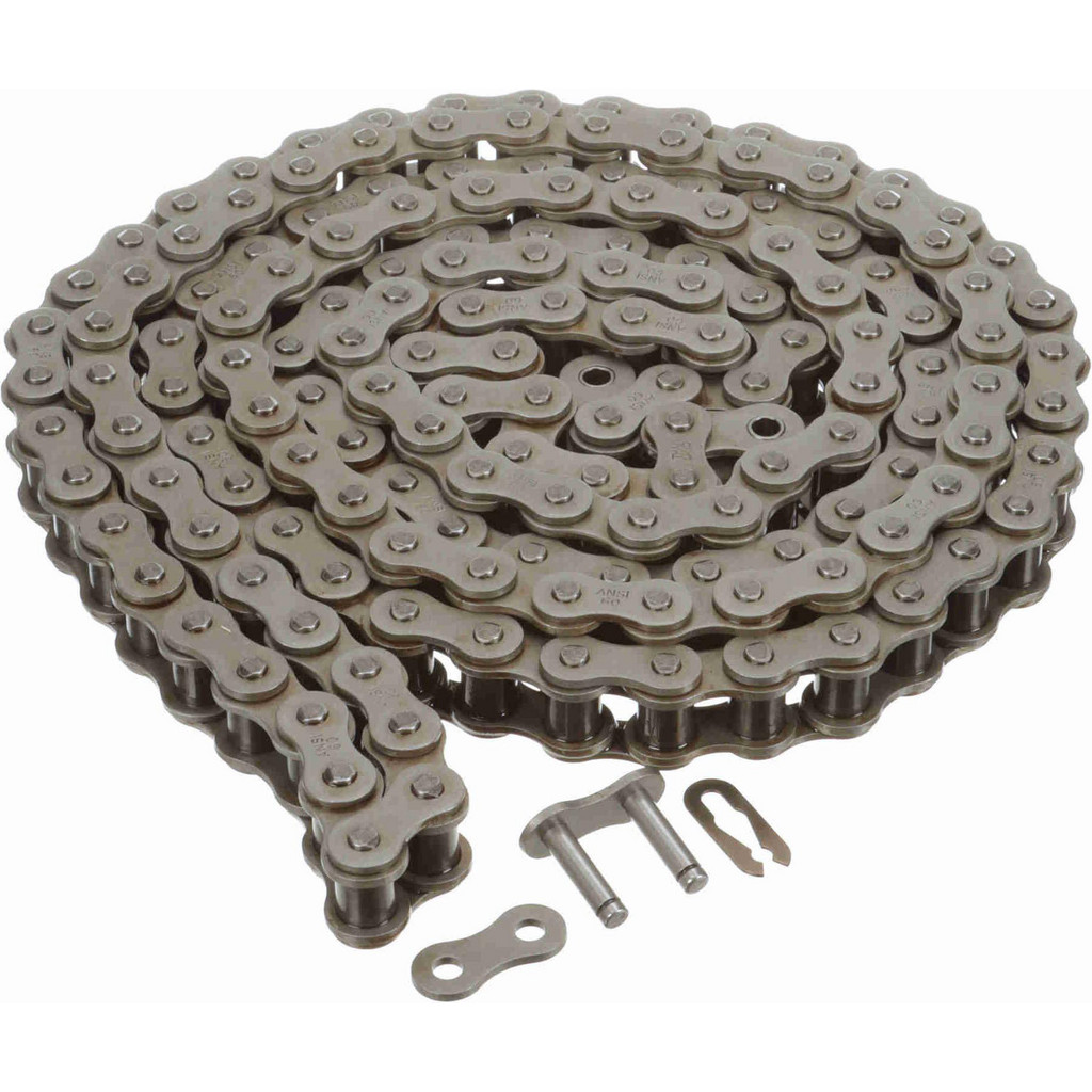BROWNING Roller Chain: Standard Riveted, 3/4" Pitch, 60 Trade, 10' Long, 1 Strand 0.469" Roller Dia, ANSI B29.1