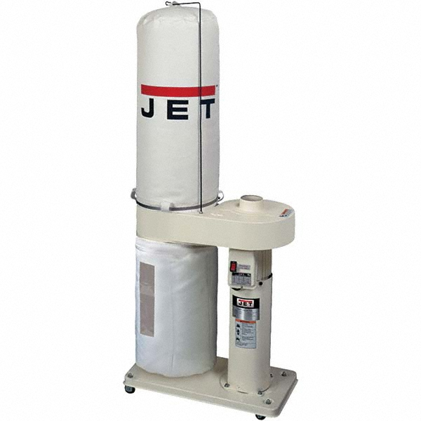 JET 30µm, 115/230 Volt Portable Dust Collector 32" Long x 15-1/2" Deep x 57" High, 4" Connection Dia, 650 CFM Air Flow, 8-1/2" Static Pressure Water Level