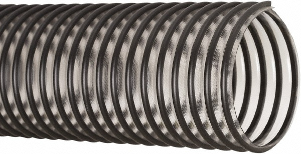 FLEXAUST Vacuum Duct Hose: 4" ID, 16.00 psi, PVC 25' Hose, 20 to 160 deg F, 4" Bend Radius, Black